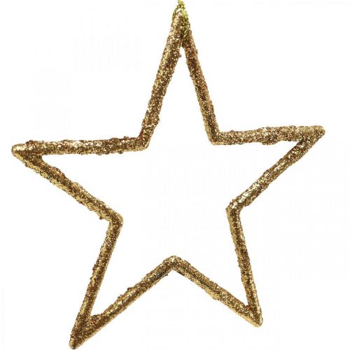 položky Trblietavé hviezdičky, adventná dekorácia, hviezdičková dekorácia na zavesenie, vianočné ozdoby zlatá 11,5 × 12 cm 12 kusov