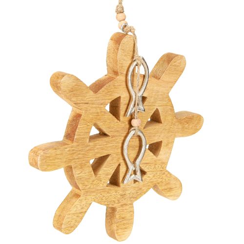 položky Drevená dekorácia volantu Prírodná ryba Strieborný záves Ø21,5cm