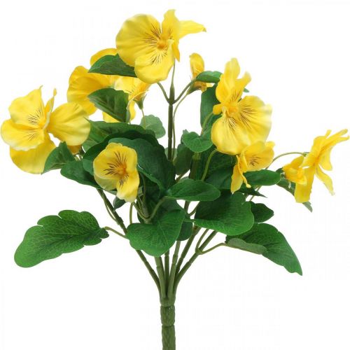Floristik24 Umelé macešky žlté Umelý kvet na nalepenie 30cm
