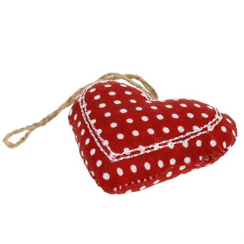 Floristik24 Látkové srdce mix na zavesenie červená, biela, príroda 6cm 6ks