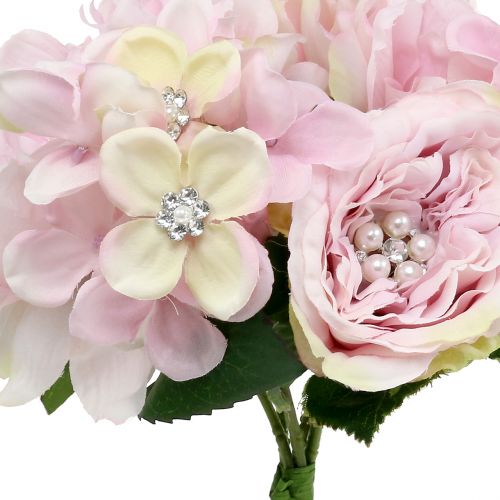položky Kytica ružová s perličkami 29cm