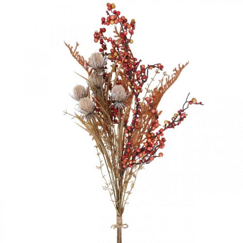 Floristik24 Umelé rastliny jesenná dekorácia bodliaky bobule paprade 65cm strapec