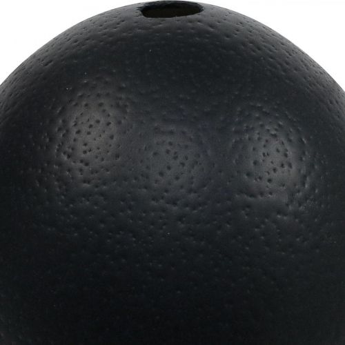 Dekorácia pštrosie vajíčko vyfúknuté Veľkonočná dekorácia čierna Ø12cm V14cm | Floristik24.sk