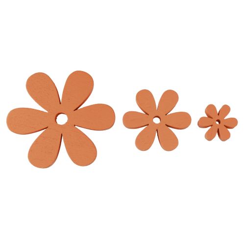 položky Bodová dekorácia drevené kvety kvety pomaranč leto Ø2–6cm 20ks