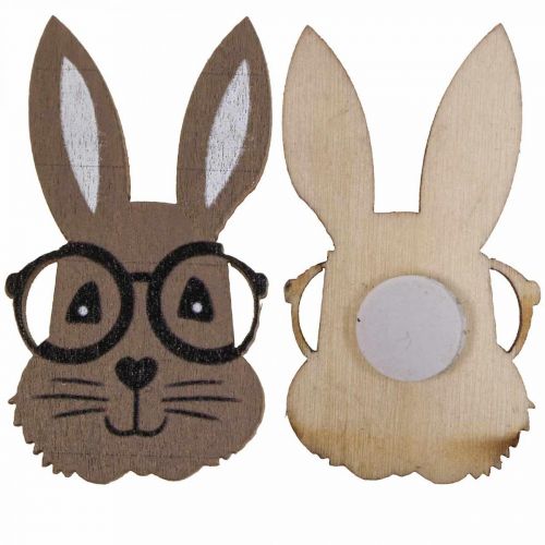 položky Bodová dekorácia drevený králik s okuliarmi hnedá biela 2,5×4,5cm 48b