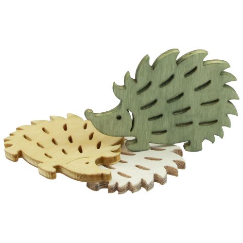 položky Bodová dekorácia drevený ježko deko zelená hnedá biela 4x3cm 72b