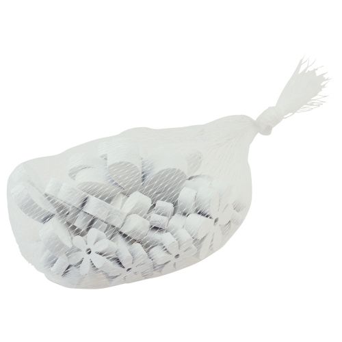 položky Bodová dekorácia drevená dekorácia na stôl biele kvety Ø2cm–6cm 20 ks