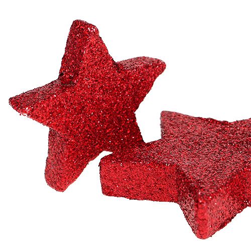 položky Bodová dekorácia hviezdičky červená, sľuda 4-5cm 40p