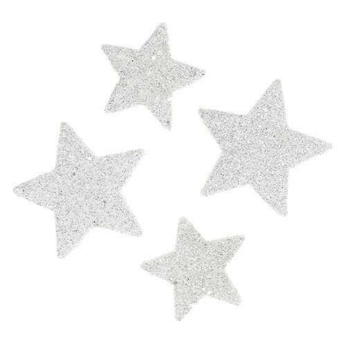 položky Bodová dekorácia hviezdy biela so sľudou 4-5cm 40p