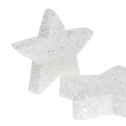 položky Bodová dekorácia hviezdy biela so sľudou 4-5cm 40p