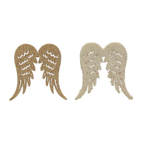 položky Bodová dekorácia Vianočné drevené anjelské krídla trblietky 3×4cm 72b