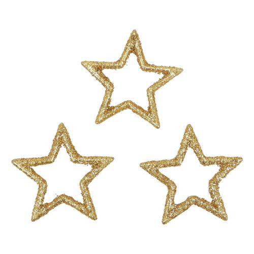 položky Bodová dekorácia vianočné hviezdy zlaté trblietky Ø4cm 120ks