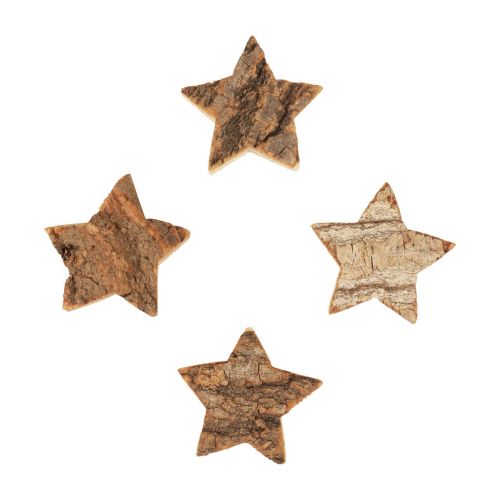 Bodová dekorácia Vianočné hviezdy drevené hviezdy s kôrou Ø5cm 12ks