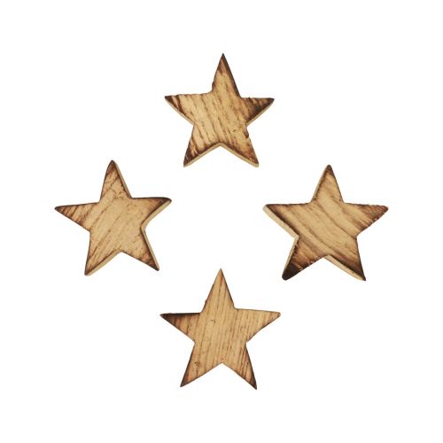 položky Bodová dekorácia Vianočné hviezdy flambované drevené hviezdy Ø4cm 24ks