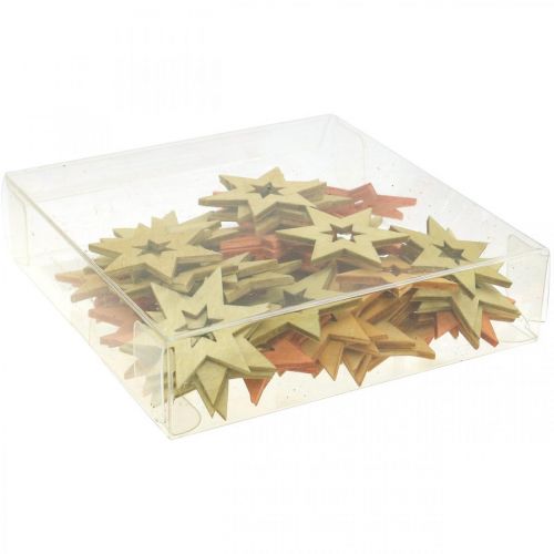 Floristik24 Drevená dekorácia Hviezdičky Bodová dekorácia Vianočný Pomaranč V4cm 72 ks