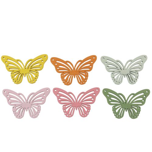 položky Šejker drevený motýľ farebná posypová dekorácia 4,5×3cm 48ks