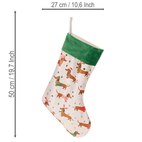 Vianočná pančucha s motívom jazvečíka, 50 cm | Floristik24.sk