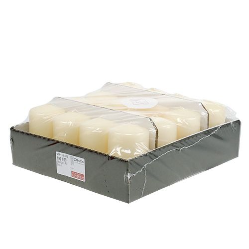 Floristik24 Stĺpová sviečka 100/60 krémová 16 ks