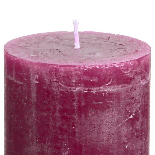 položky Jednofarebné stĺpové sviečky, fialové bobule, 60x80mm, 4 kusy - dekoratívne, dlhá doba horenia, ručne vyrobené