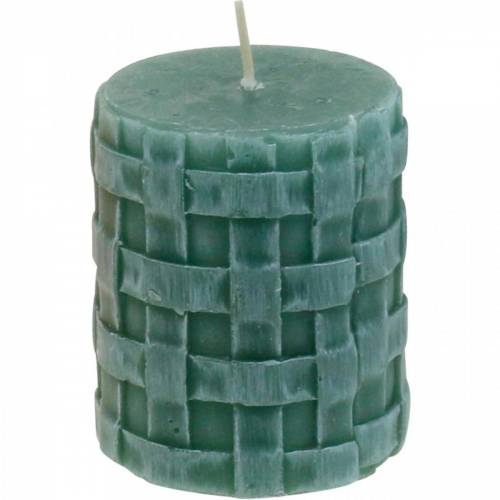 položky Stĺpové sviečky Rustikálna 80/65 zelená dekoračná sviečka sviečka 2ks