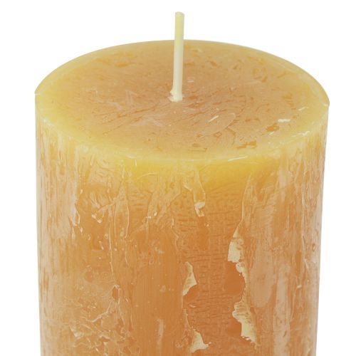 položky Stĺpové sviečky Rustikálne stálofarebné adventné sviečky žlté 70/110mm 4ks