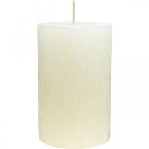 položky Stĺpové sviečky Rustikálne Farebné adventné sviečky biele 70/110mm 4ks