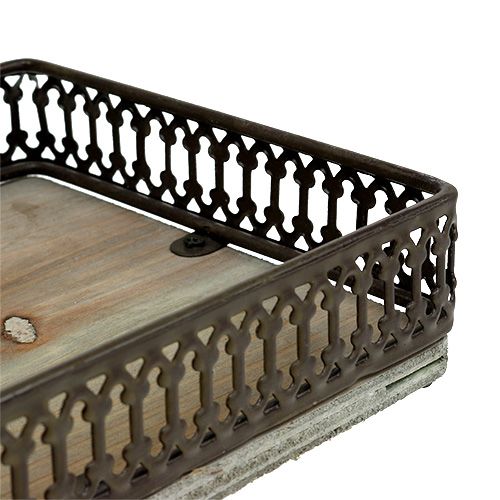 Floristik24 Podnos štvorcový 36cm x 13cm V4cm prírodný 1ks