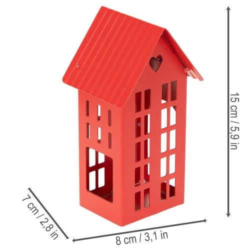 Kovový držiak na čajové sviečky, červený, s podnosom 35 cm, 1 sada | Floristik24.sk