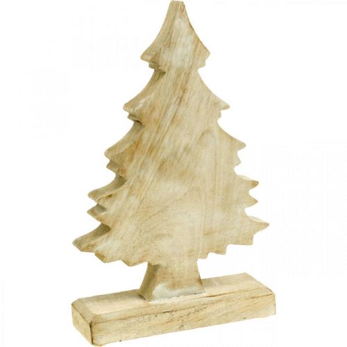 Floristik24 Deko jedľové drevo umyté biela vianočná jedľa 27×17×5cm