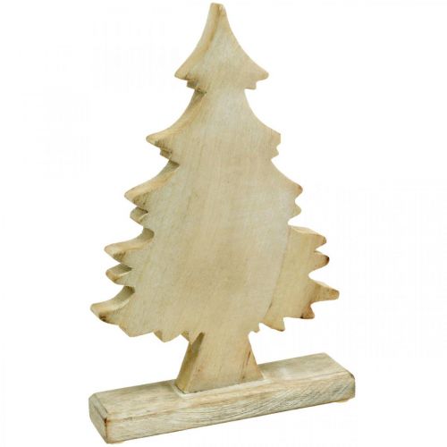 Floristik24 Dekoračný vianočný stromček drevené umývané biele Stolová dekorácia Advent 32×20×5,5cm