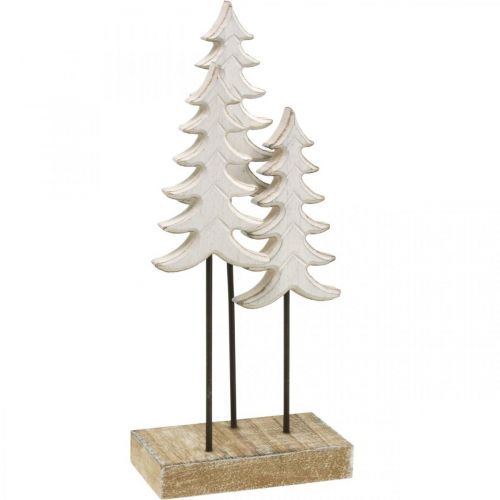 Floristik24 Vianočná dekorácia jedľové drevo biela na podstavci V28cm