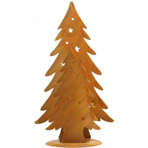 položky Lampáš vianočné stromčeky, kovová dekorácia v patine, Vianoce V46cm Š25,5cm