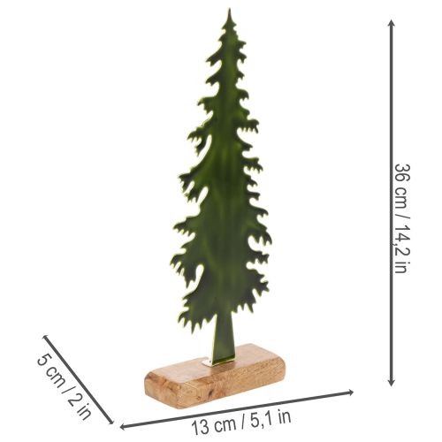 Dekoratívna figúrka vianočného stromčeka s dreveným podstavcom, 36 cm | Floristik24.sk