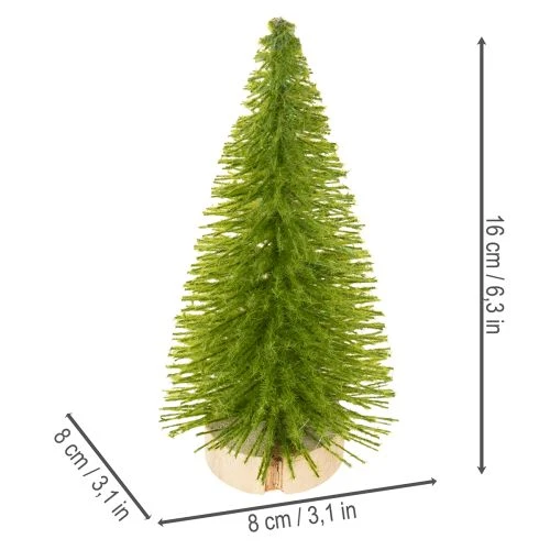 Umelý vianočný stromček s dreveným podstavcom, malý, 16 cm, 6 kusov | Floristik24.sk