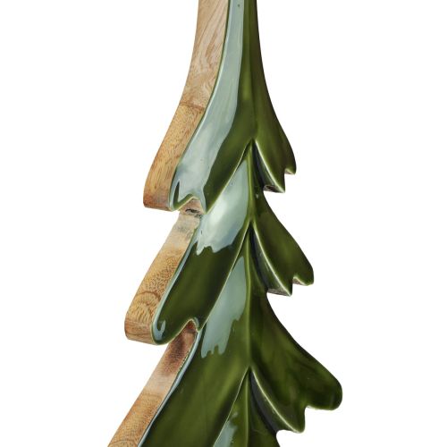 položky Drevená dekorácia na vianočný stromček lesklá zelená 22,5x5x50cm