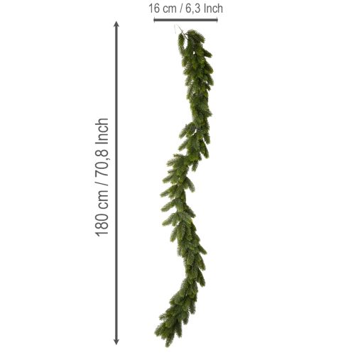 Girlanda z umelej jedle, zelená, na slávnostnú dekoráciu, 180 cm | Floristik24.sk