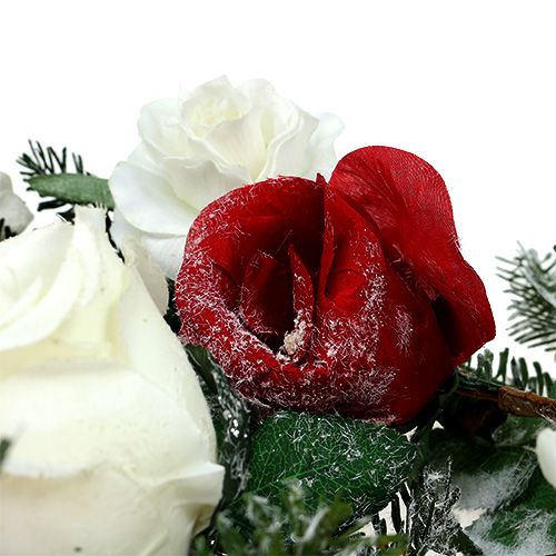 položky Jedľová girlanda zasnežená ružami 180cm