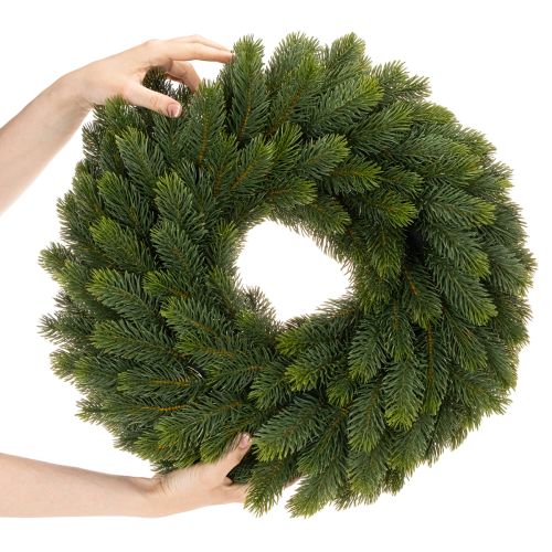 Veniec z umelých jedľových vetvičiek, zelený, okrúhly, 50 cm | Floristik24.sk