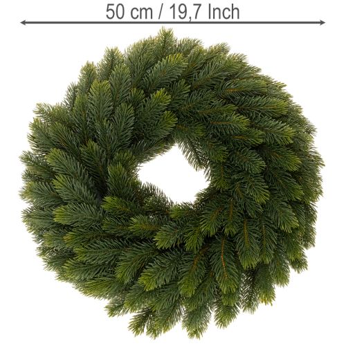 Veniec z umelých jedľových vetvičiek, zelený, okrúhly, 50 cm | Floristik24.sk