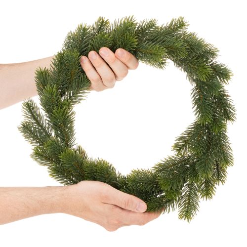 Umelý jedľový zelený veniec na dekoráciu dverí, 35 cm | Floristik24.sk