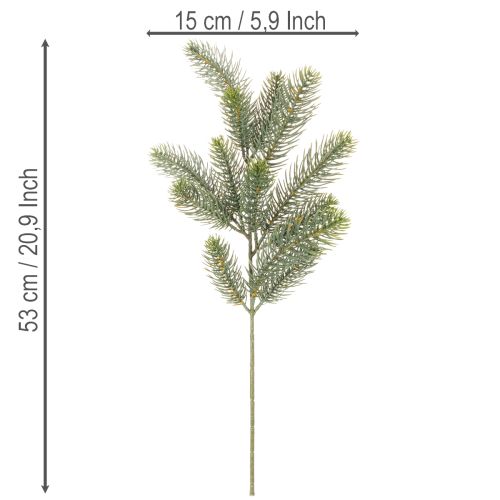 Umelá jedľová vetvička, slávnostná dekorácia okna, 50 cm, 3 kusy | Floristik24.sk