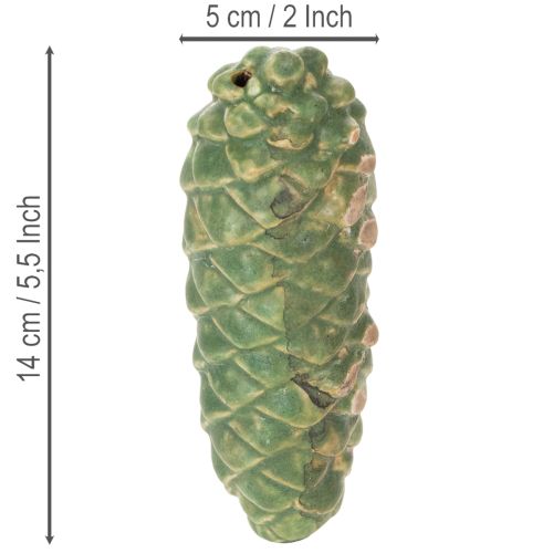 Keramická dekorácia z borovicových šišiek, dekorácia na stôl, jeseň, 14 cm, 3 kusy | Floristik24.sk