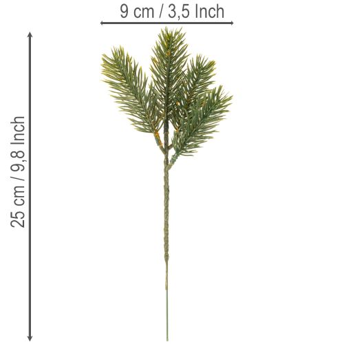 Umelá zelená jedľová vetvička na zimnú dekoráciu, 25 cm, 24 kusov | Floristik24.sk