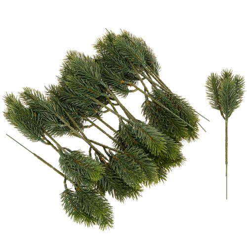 Umelá zelená jedľová vetvička na zimnú dekoráciu, 25 cm, 24 kusov | Floristik24.sk