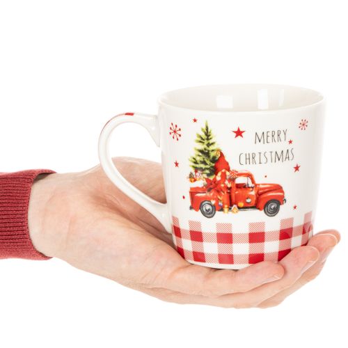 Vianočný hrnček s autom a vianočným stromčekom, keramické hrnčeky, 10 cm, 2 kusy | Floristik24.sk