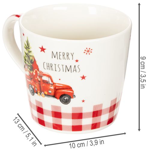 Vianočný hrnček s autom a vianočným stromčekom, keramické hrnčeky, 10 cm, 2 kusy | Floristik24.sk