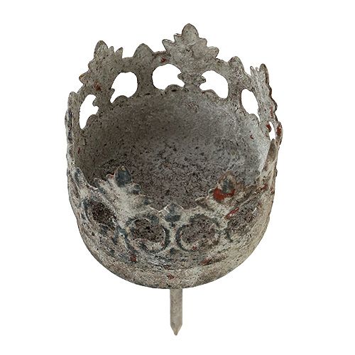 Floristik24 Držiak na čajové sviečky Ø4cm V9,5cm na nalepenie sivý 4 ks