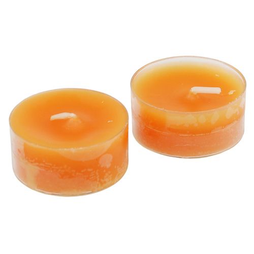 Floristik24 Čajové sviečky oranžové 18ks