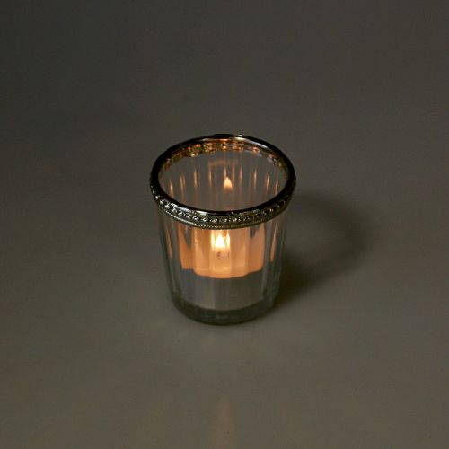 položky Čajová sviečka starožitná s kovovým okrajom Ø6cm V6cm 4ks