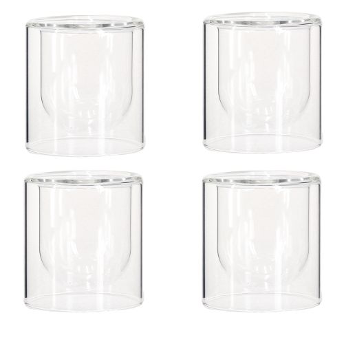 položky Svietnik na čajovú sviečku Sklenený lampáš Číry Ø7,5cm V8cm 4 ks